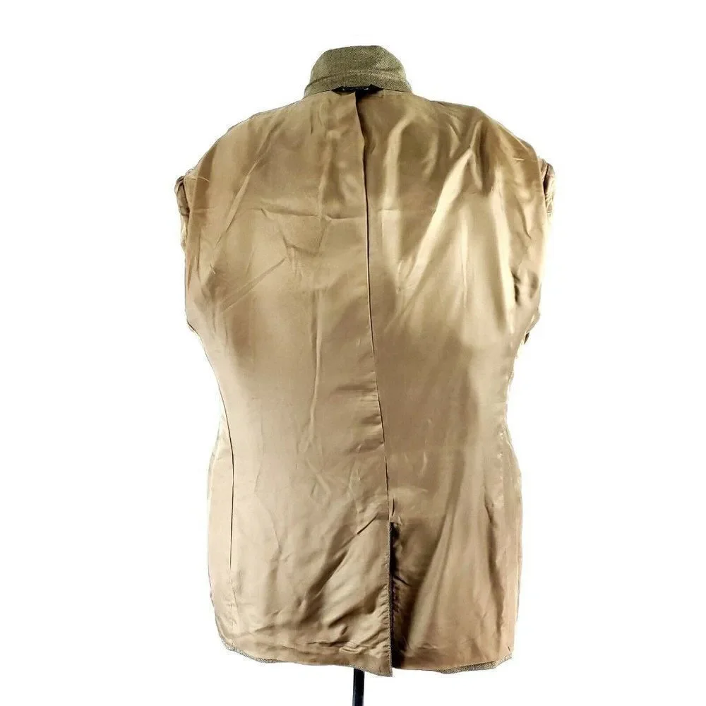 Jos A Bank Signature Camel Hair Silk 2‎ Button Sport Coat 44L Tan Herringbone